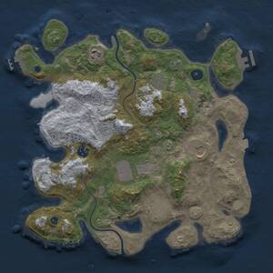 Thumbnail Rust Map: Procedural Map, Size: 3500, Seed: 159293170, 13 Monuments