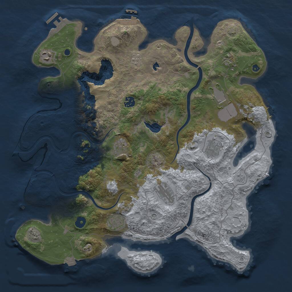 Rust Map: Procedural Map, Size: 4000, Seed: 1412425951, 15 Monuments