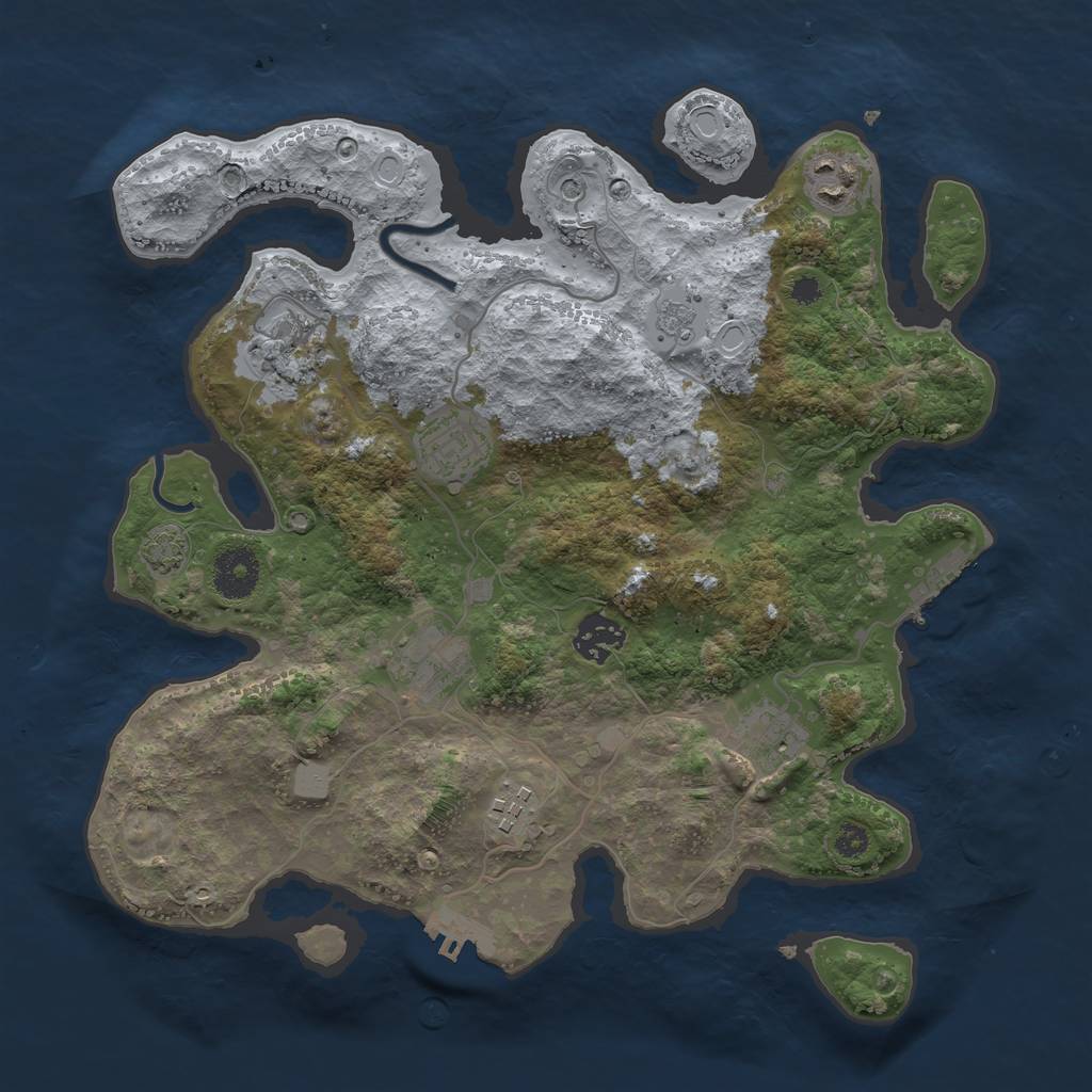 Rust Map: Procedural Map, Size: 3333, Seed: 1578987303, 15 Monuments