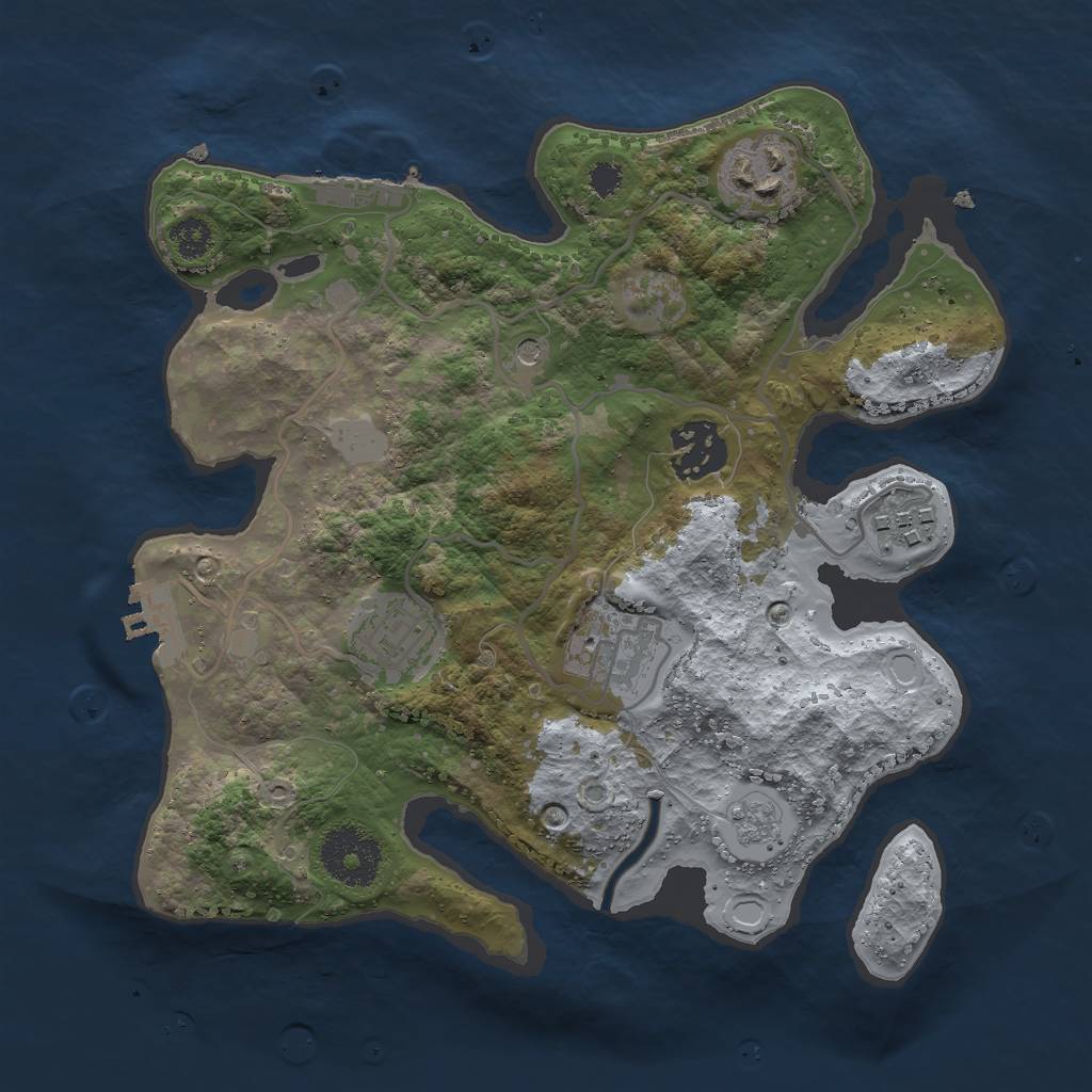 Rust Map: Procedural Map, Size: 2750, Seed: 470192374, 12 Monuments