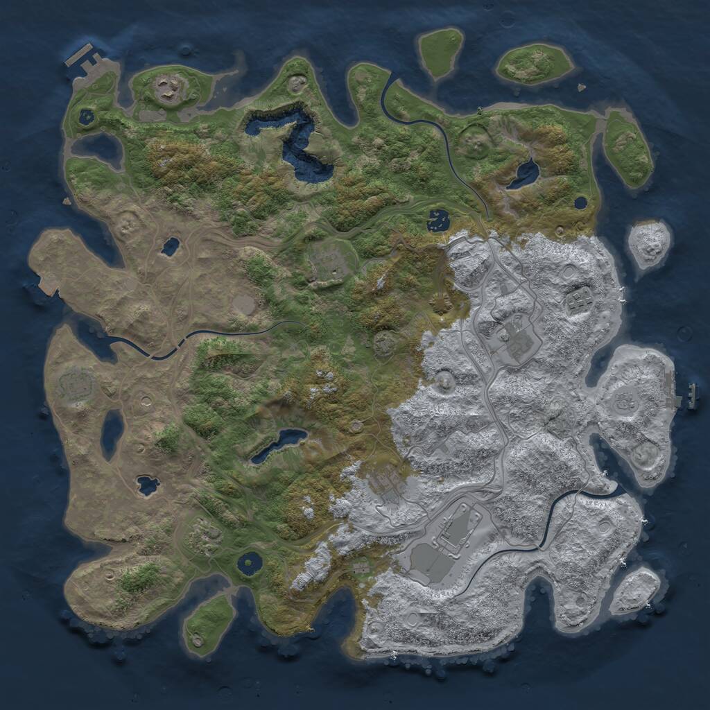 Rust Map: Procedural Map, Size: 4500, Seed: 596311781, 15 Monuments
