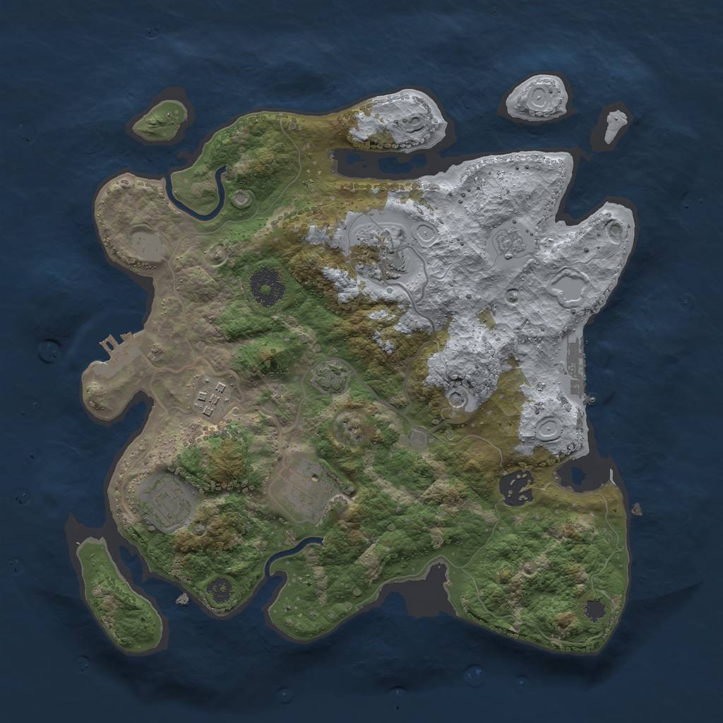 Rust Map: Procedural Map, Size: 3000, Seed: 6318, 13 Monuments