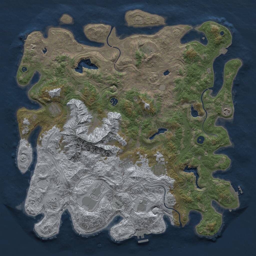 Rust Map: Procedural Map, Size: 5000, Seed: 8190273, 16 Monuments