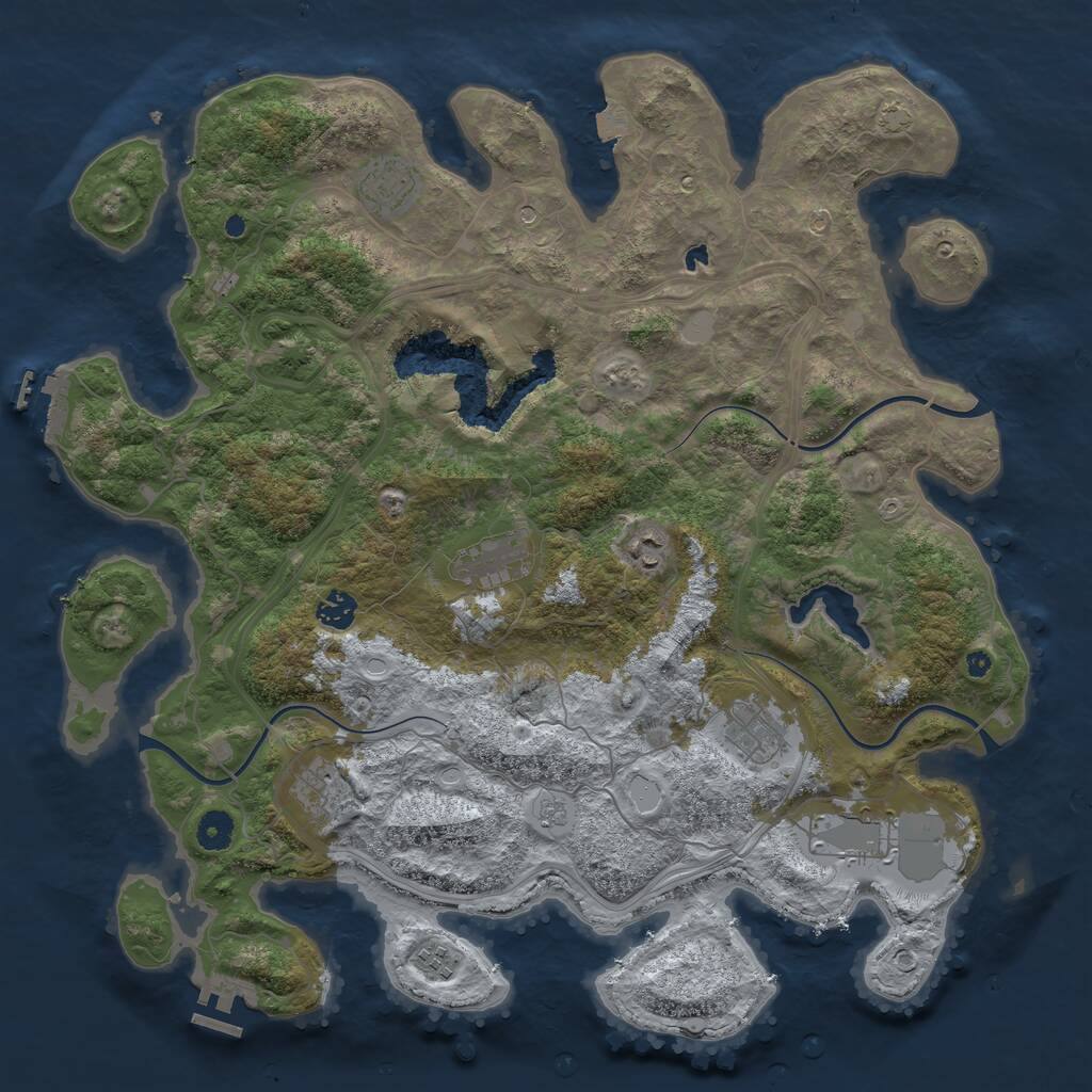 Rust Map: Procedural Map, Size: 4250, Seed: 1881419196, 14 Monuments