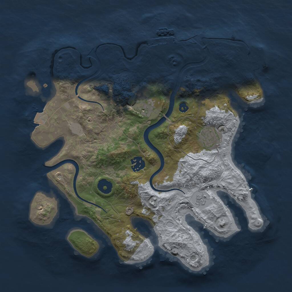 Rust Map: Procedural Map, Size: 3000, Seed: 20469, 7 Monuments