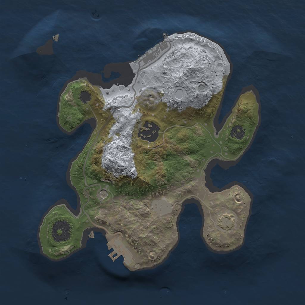 Rust Map: Procedural Map, Size: 2225, Seed: 1, 8 Monuments