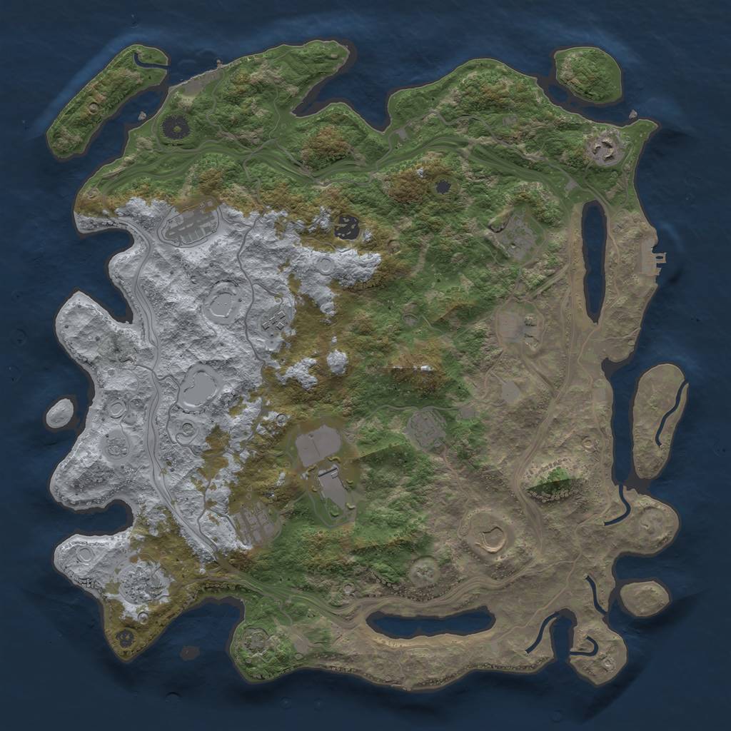 Rust Map: Procedural Map, Size: 4250, Seed: 1165839189, 19 Monuments