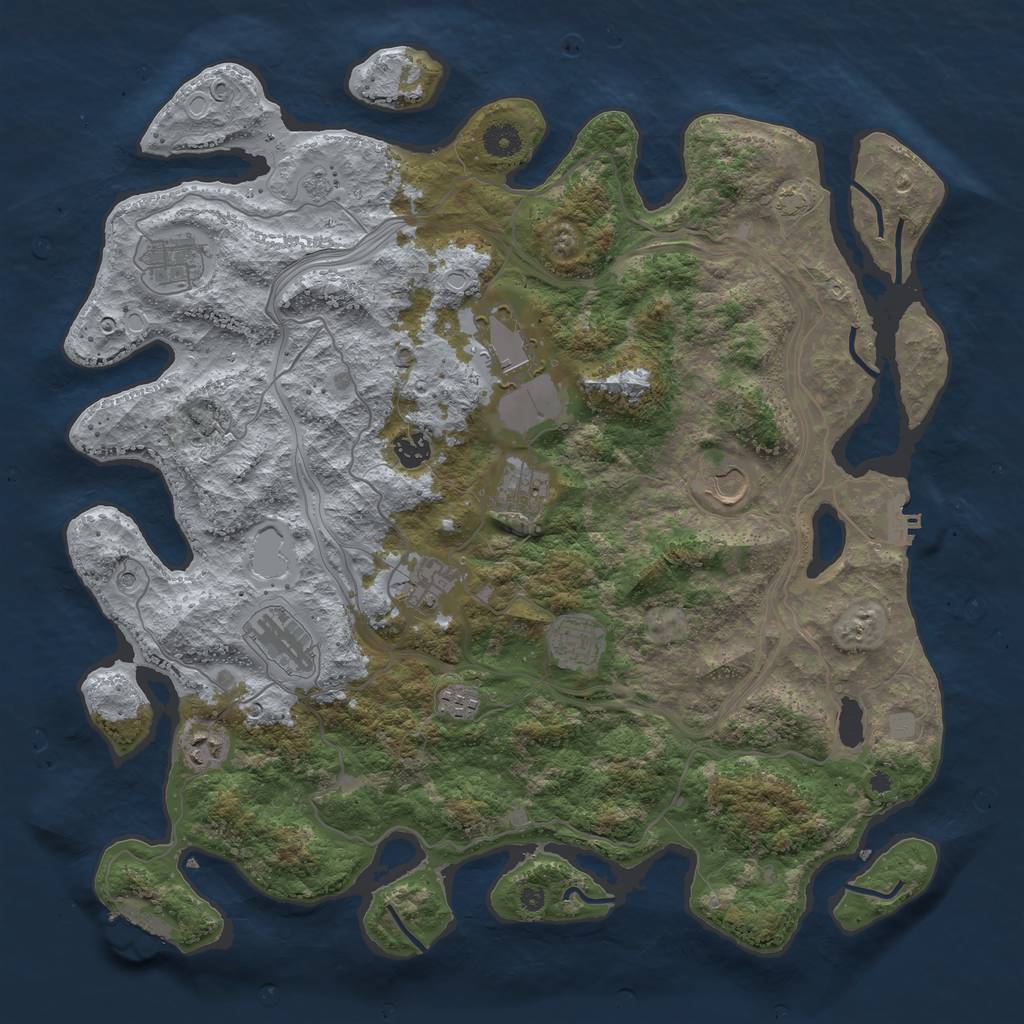 Rust Map: Procedural Map, Size: 4250, Seed: 998042, 18 Monuments