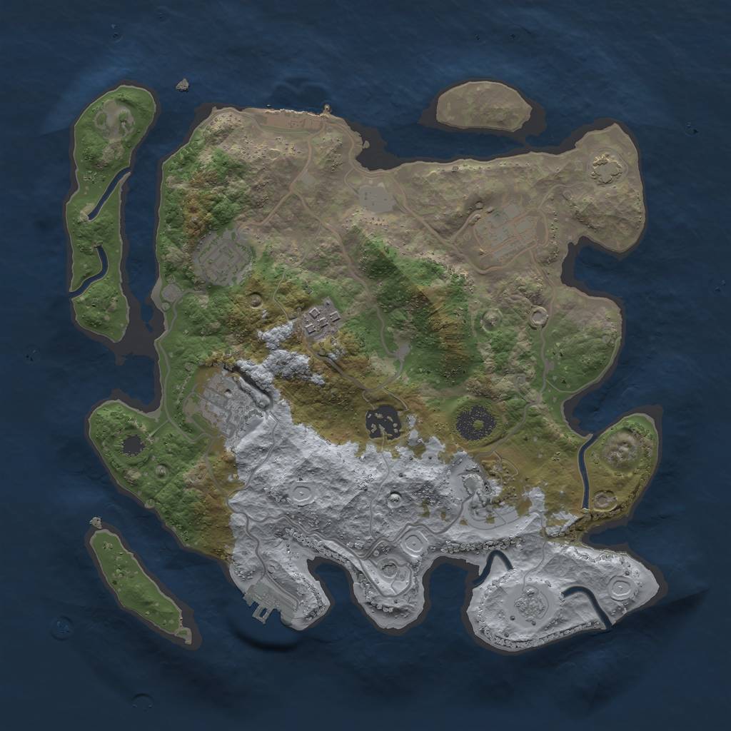 Rust Map: Procedural Map, Size: 3000, Seed: 120562054, 14 Monuments