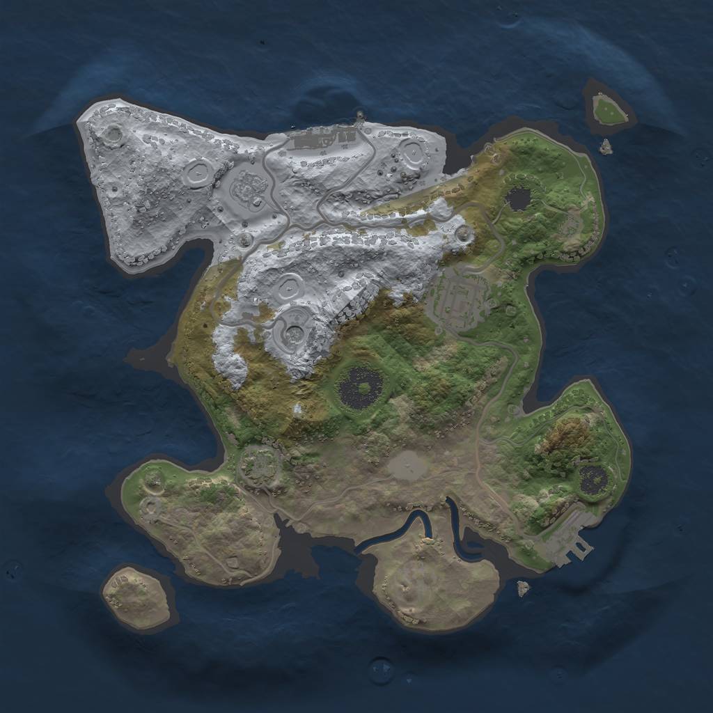Rust Map: Procedural Map, Size: 2500, Seed: 669106198, 9 Monuments