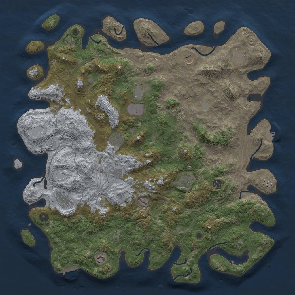Rust Map: Procedural Map, Size: 4800, Seed: 12671, 19 Monuments
