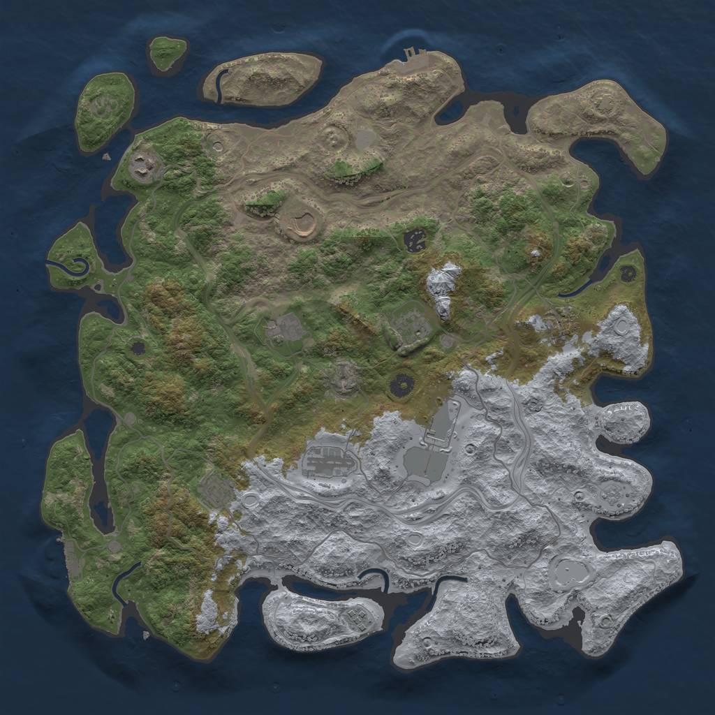 Rust Map: Procedural Map, Size: 4500, Seed: 151622145, 18 Monuments