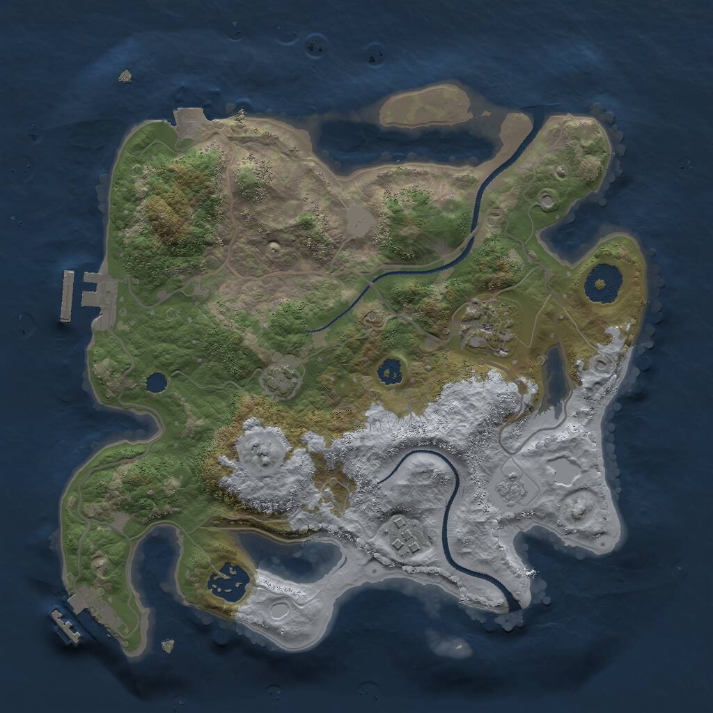 Rust Map: Procedural Map, Size: 2800, Seed: 26320818, 8 Monuments