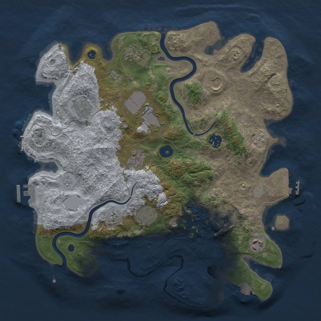 Rust Map: Procedural Map, Size: 3750, Seed: 71517690, 16 Monuments