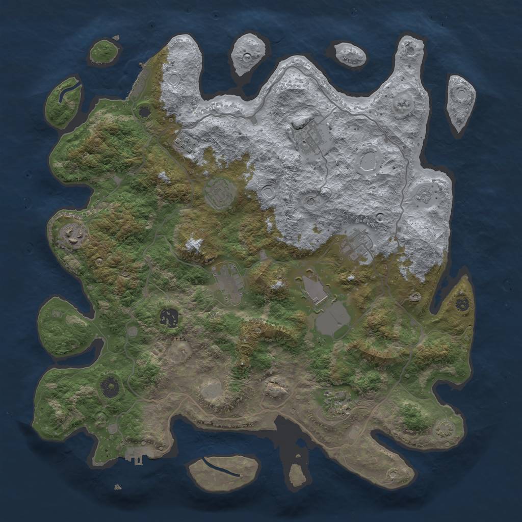 Rust Map: Procedural Map, Size: 4000, Seed: 828600490, 17 Monuments