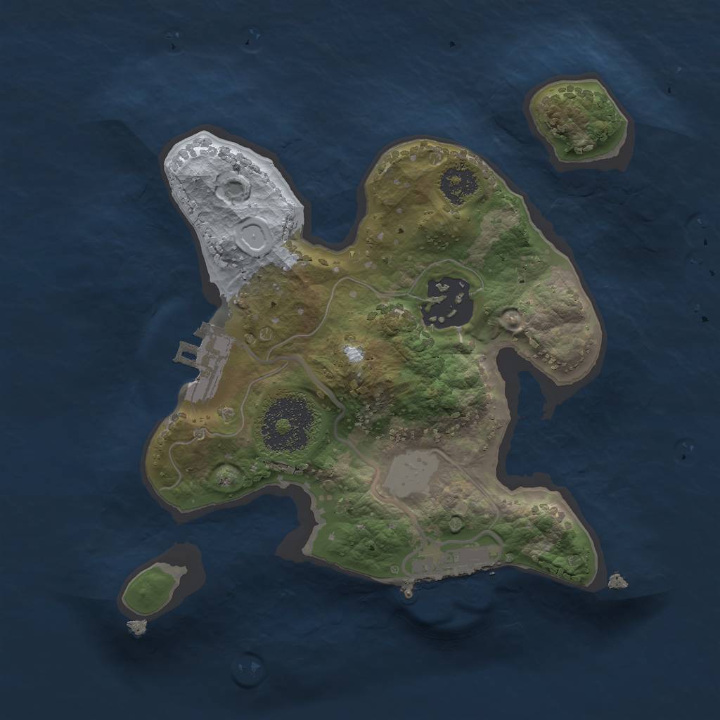 Rust Map: Procedural Map, Size: 2000, Seed: 1324576, 6 Monuments