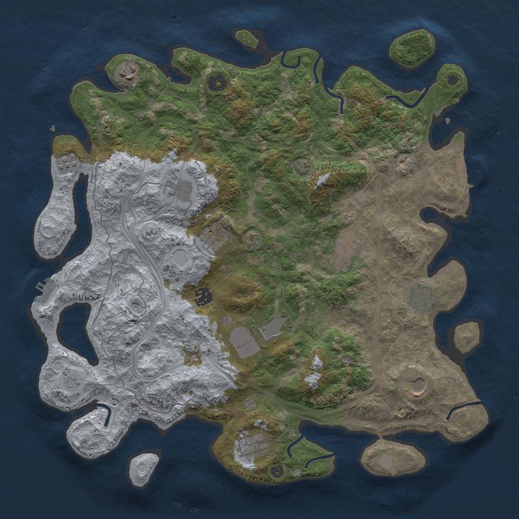 Rust Map: Procedural Map, Size: 4250, Seed: 10674439, 18 Monuments