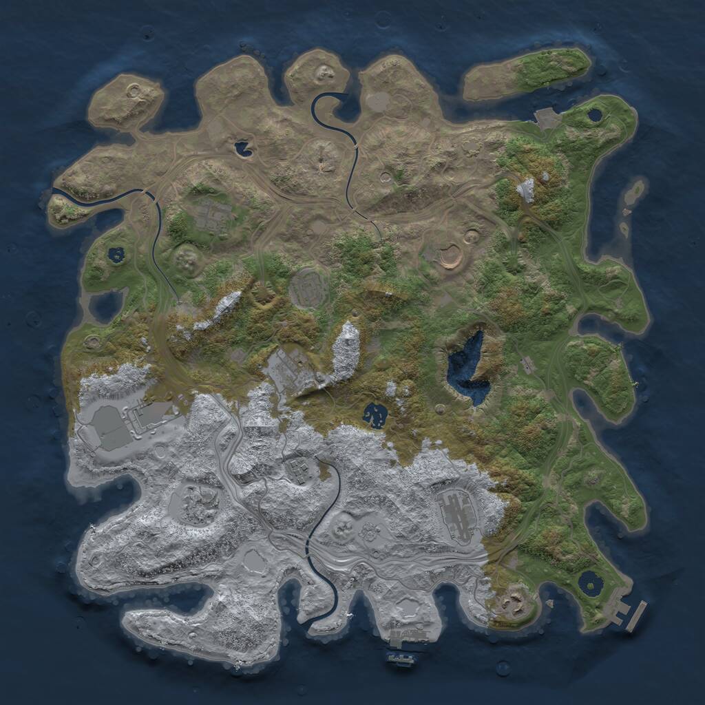 Rust Map: Procedural Map, Size: 4250, Seed: 84827908, 16 Monuments