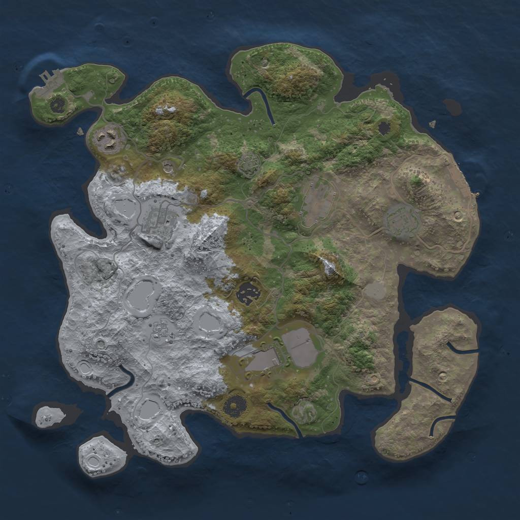 Rust Map: Procedural Map, Size: 3500, Seed: 424, 14 Monuments