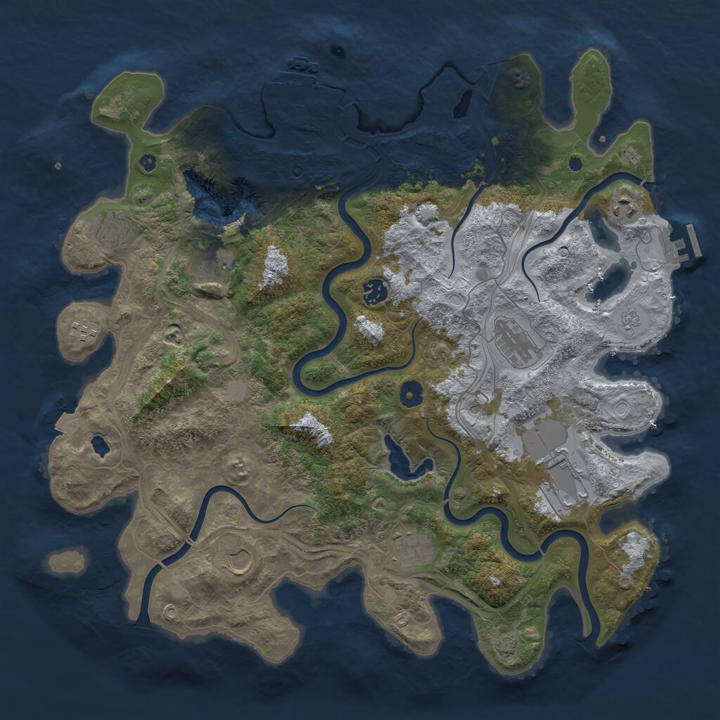 Rust Map: Procedural Map, Size: 4250, Seed: 281257110, 15 Monuments