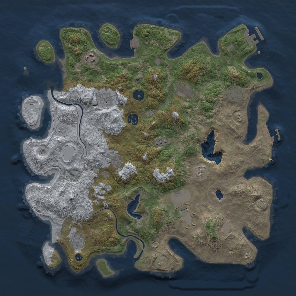 Rust Map: Procedural Map, Size: 4000, Seed: 1003031251, 15 Monuments