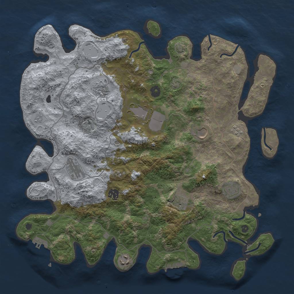 Rust Map: Procedural Map, Size: 4000, Seed: 65608332, 17 Monuments