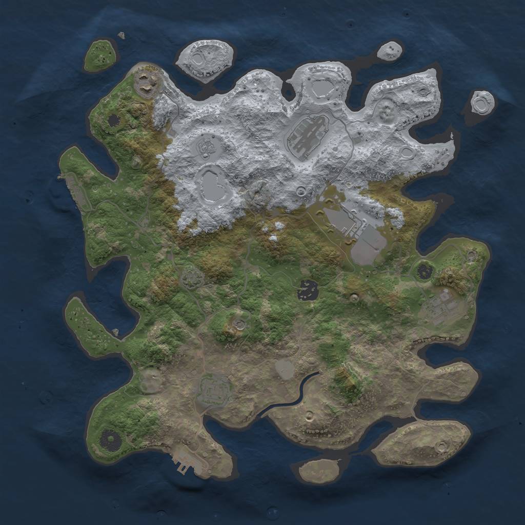 Rust Map: Procedural Map, Size: 3600, Seed: 11706, 14 Monuments