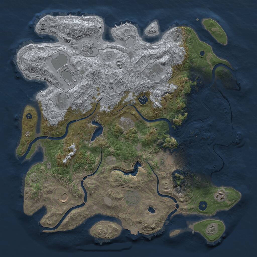 Rust Map: Procedural Map, Size: 4250, Seed: 31393, 16 Monuments