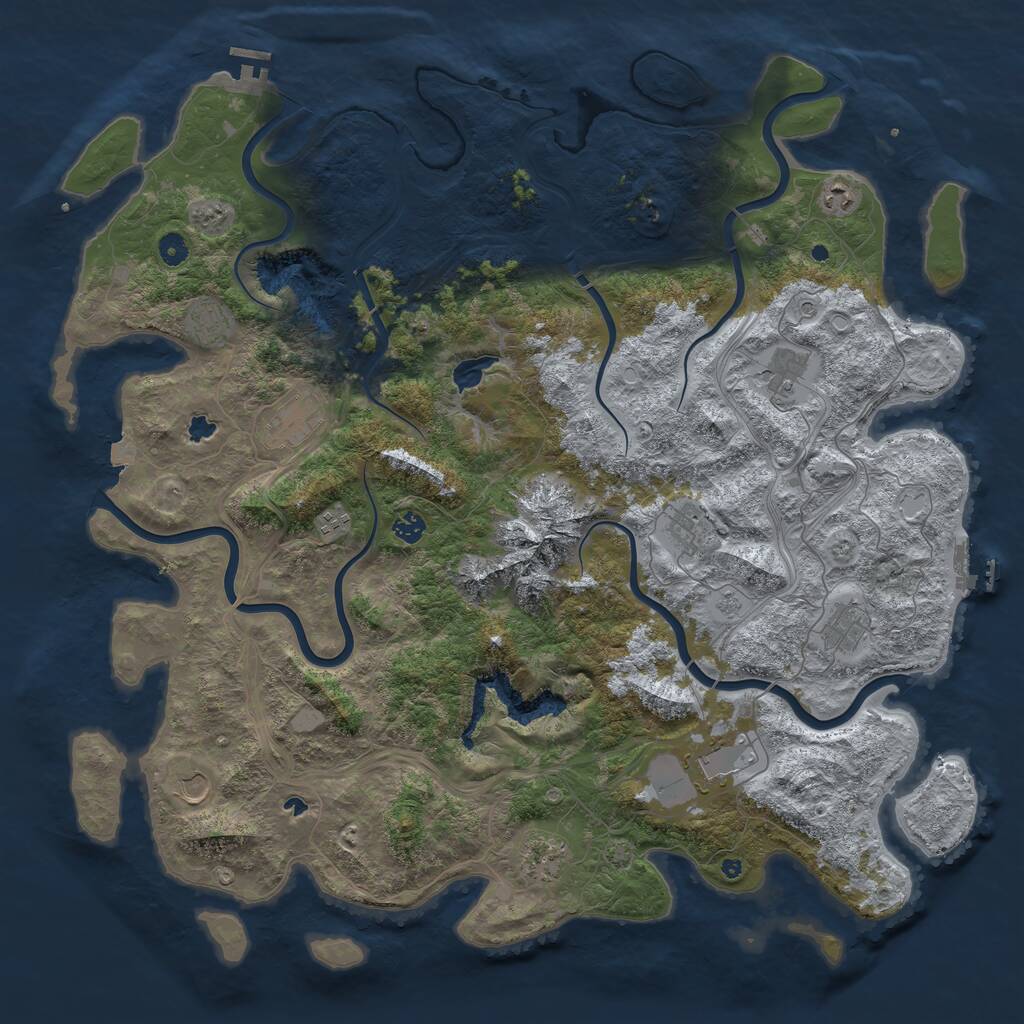 Rust Map: Procedural Map, Size: 5000, Seed: 229257931, 17 Monuments