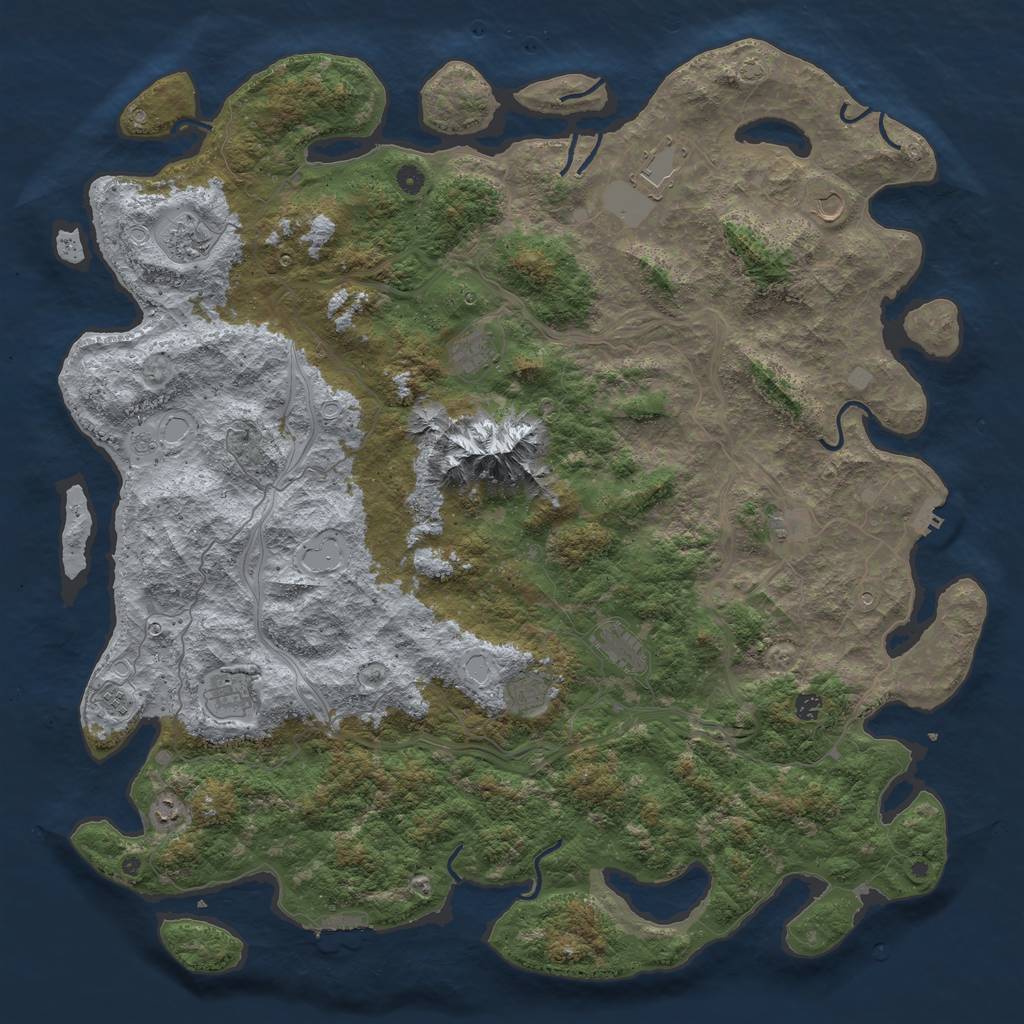Rust Map: Procedural Map, Size: 5500, Seed: 308992890, 19 Monuments