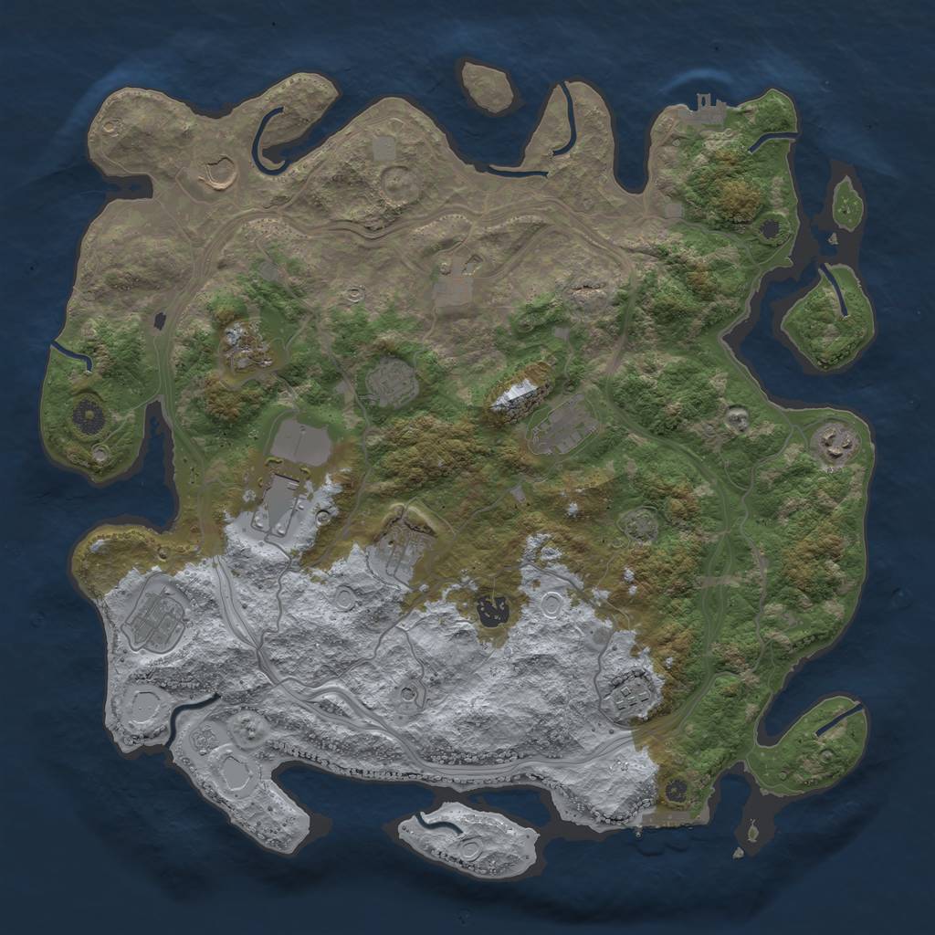 Rust Map: Procedural Map, Size: 4250, Seed: 13459951, 19 Monuments