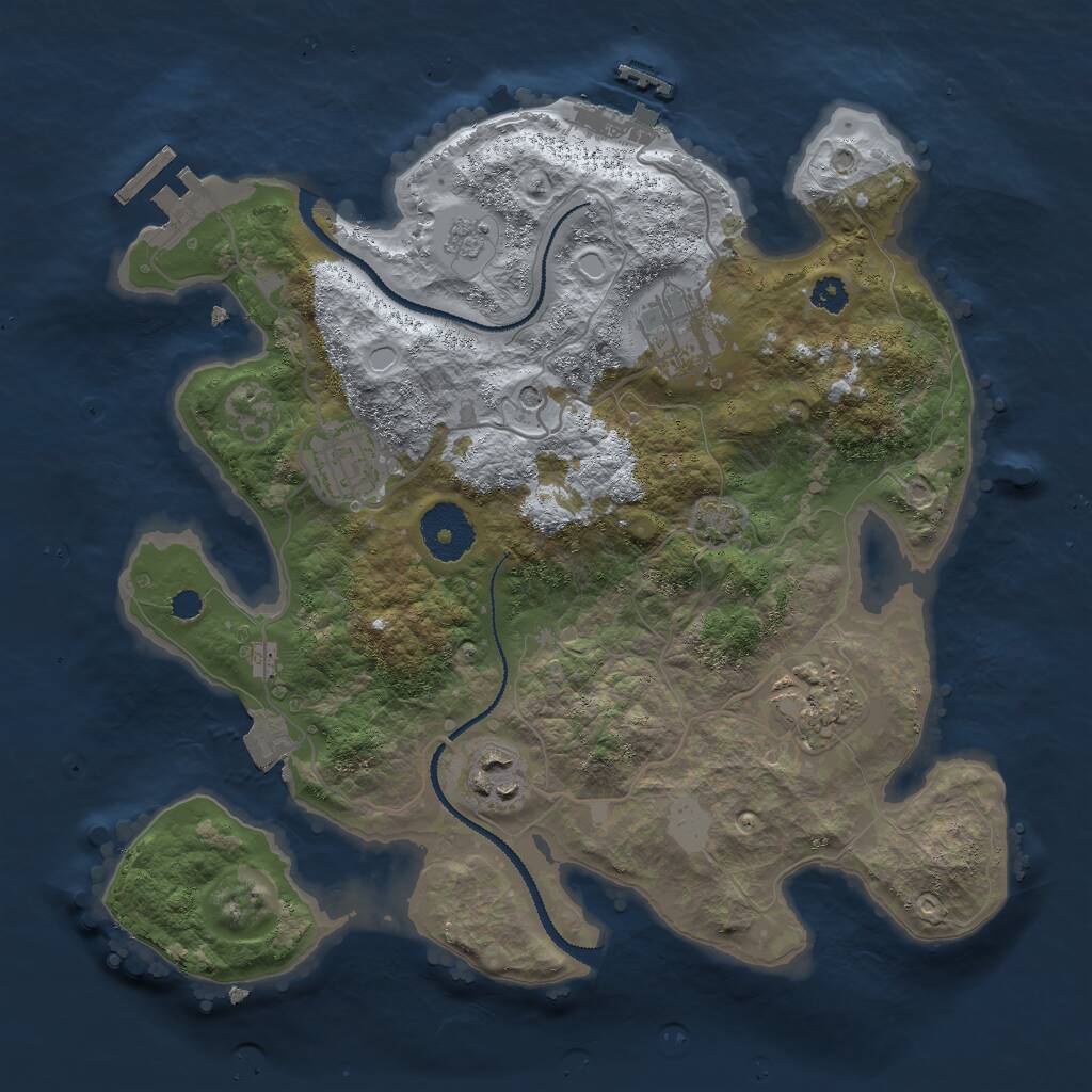 Rust Map: Procedural Map, Size: 3000, Seed: 2457167, 10 Monuments