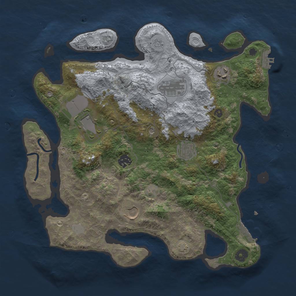 Rust Map: Procedural Map, Size: 3500, Seed: 20623, 14 Monuments