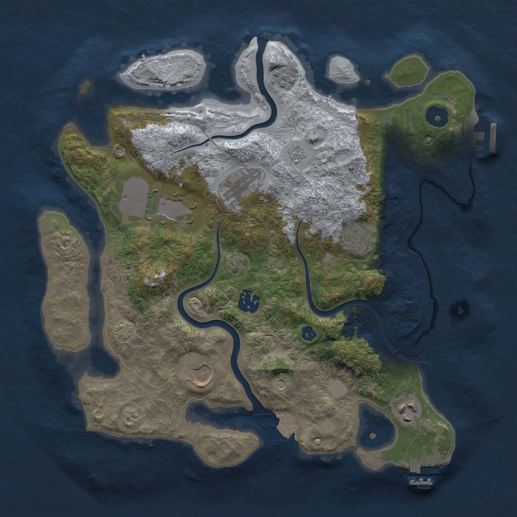 Rust Map: Procedural Map, Size: 3500, Seed: 20623, 13 Monuments