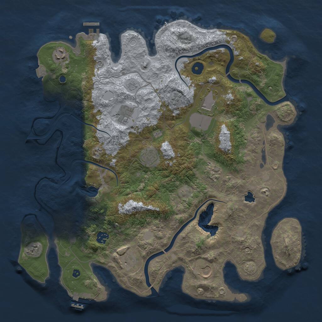 Rust Map: Procedural Map, Size: 4000, Seed: 23784025, 15 Monuments