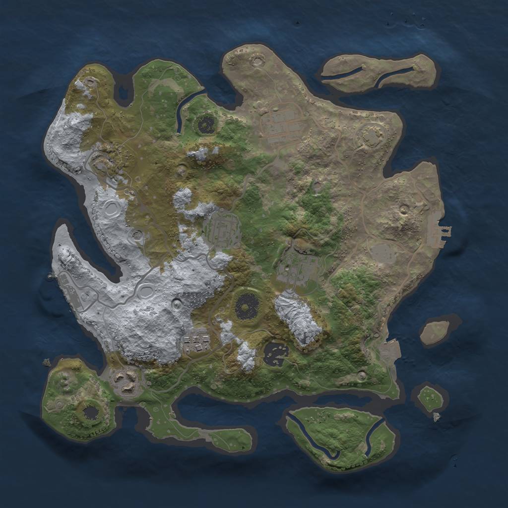 Rust Map: Procedural Map, Size: 3000, Seed: 56323536, 14 Monuments