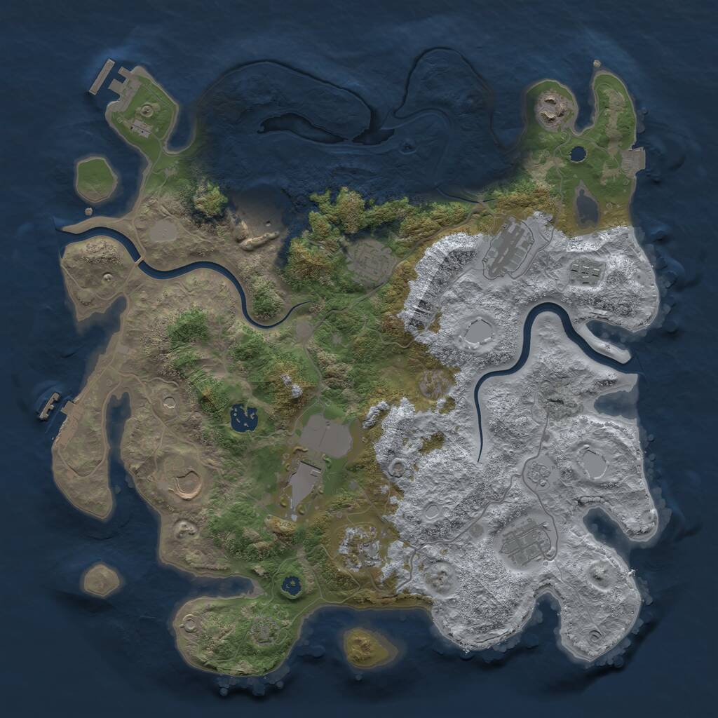 Rust Map: Procedural Map, Size: 3750, Seed: 1446632100, 16 Monuments