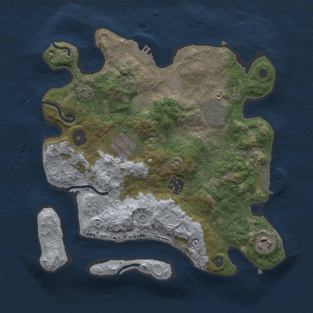 Rust Map: Procedural Map, Size: 3000, Seed: 49366, 12 Monuments