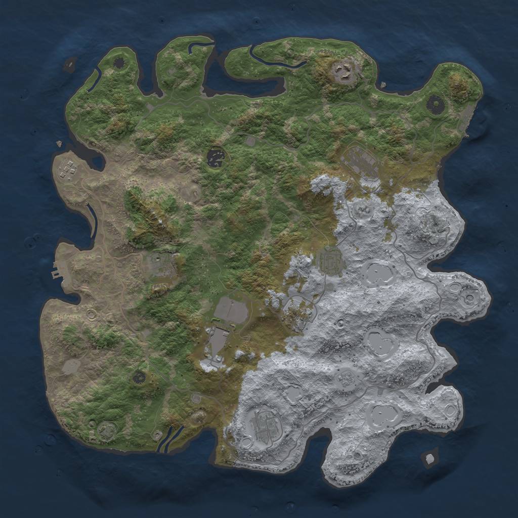 Rust Map: Procedural Map, Size: 4200, Seed: 12312399, 17 Monuments
