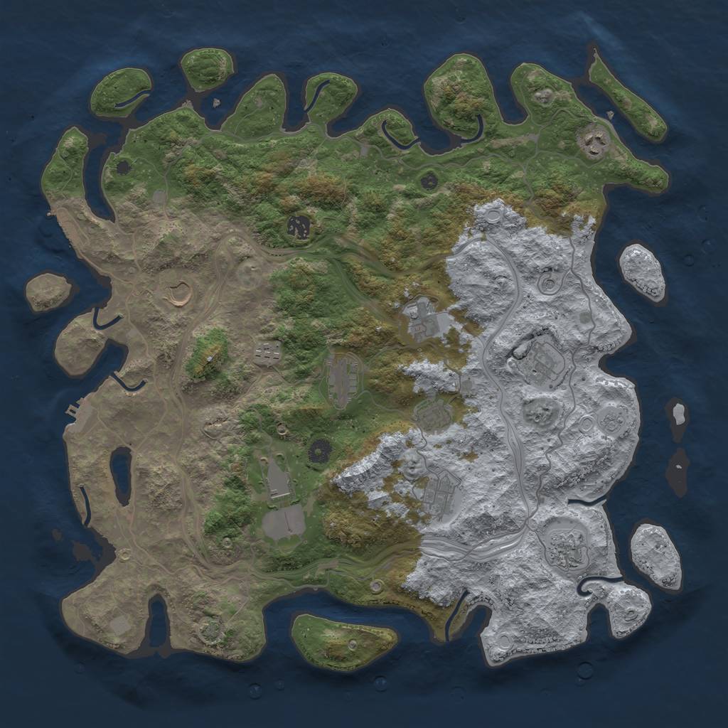 Rust Map: Procedural Map, Size: 4500, Seed: 1551511969, 19 Monuments