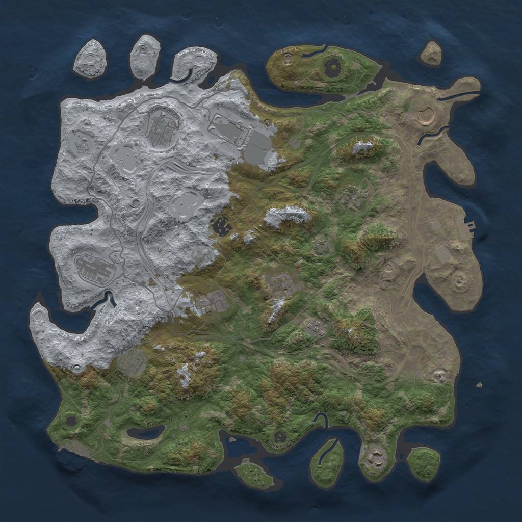 Rust Map: Procedural Map, Size: 4250, Seed: 4454548, 19 Monuments