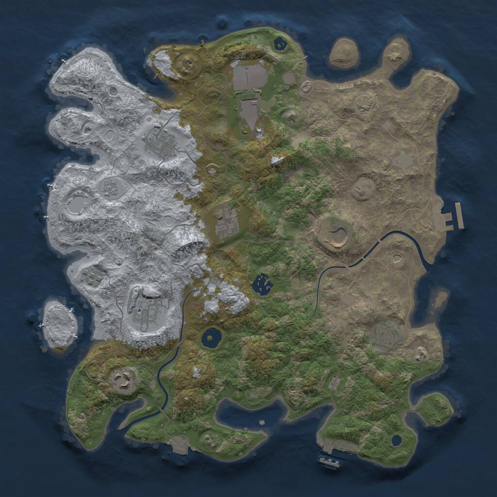 Rust Map: Procedural Map, Size: 3750, Seed: 795547593, 15 Monuments