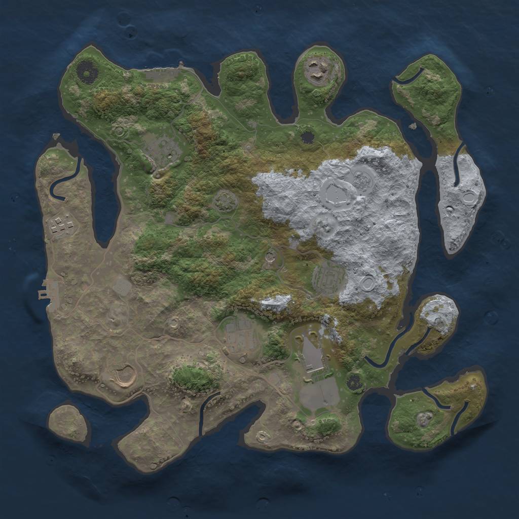 Rust Map: Procedural Map, Size: 3500, Seed: 103755578, 15 Monuments