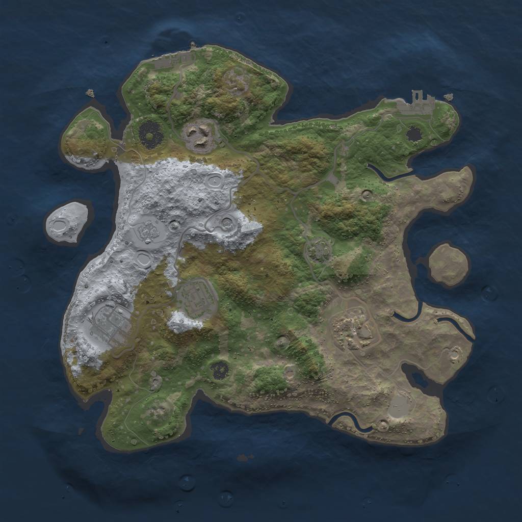 Rust Map: Procedural Map, Size: 3000, Seed: 30568, 12 Monuments
