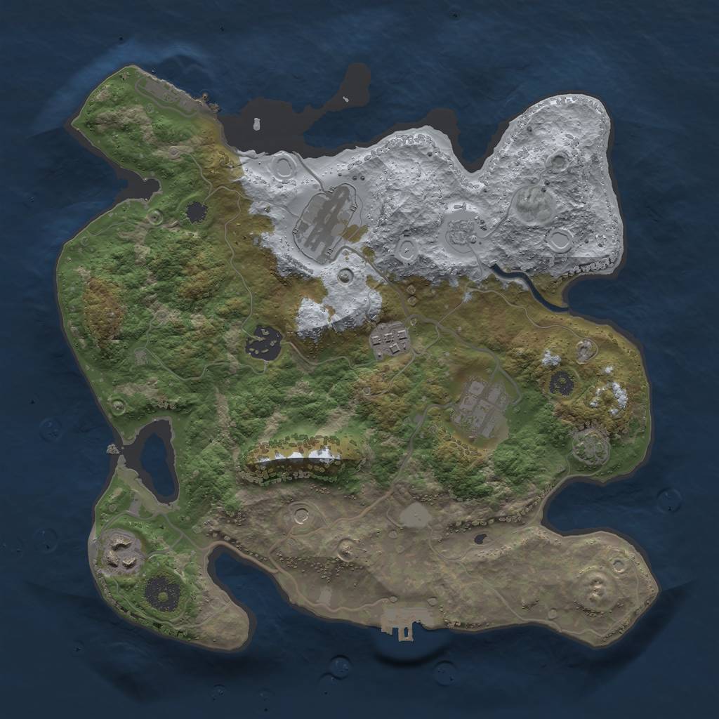 Rust Map: Procedural Map, Size: 3000, Seed: 29404, 13 Monuments