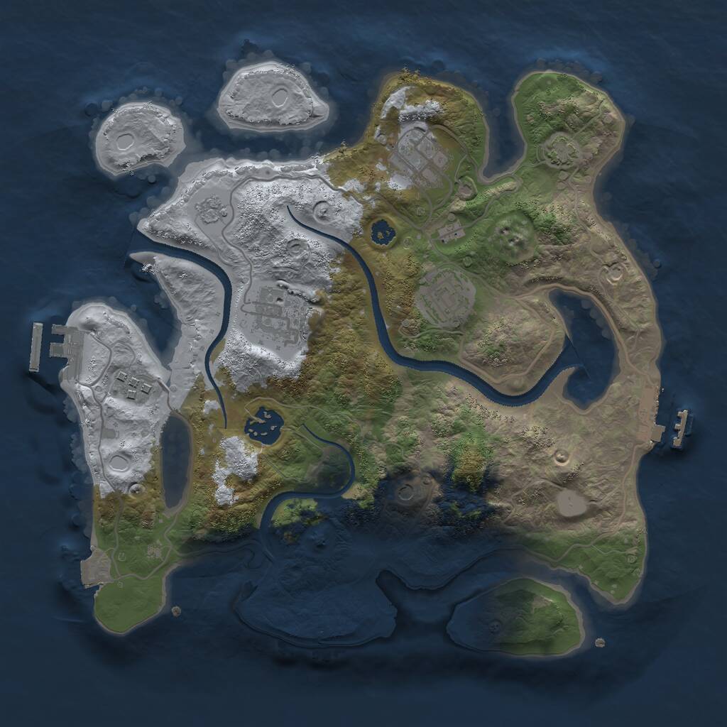Rust Map: Procedural Map, Size: 3000, Seed: 88309253, 11 Monuments