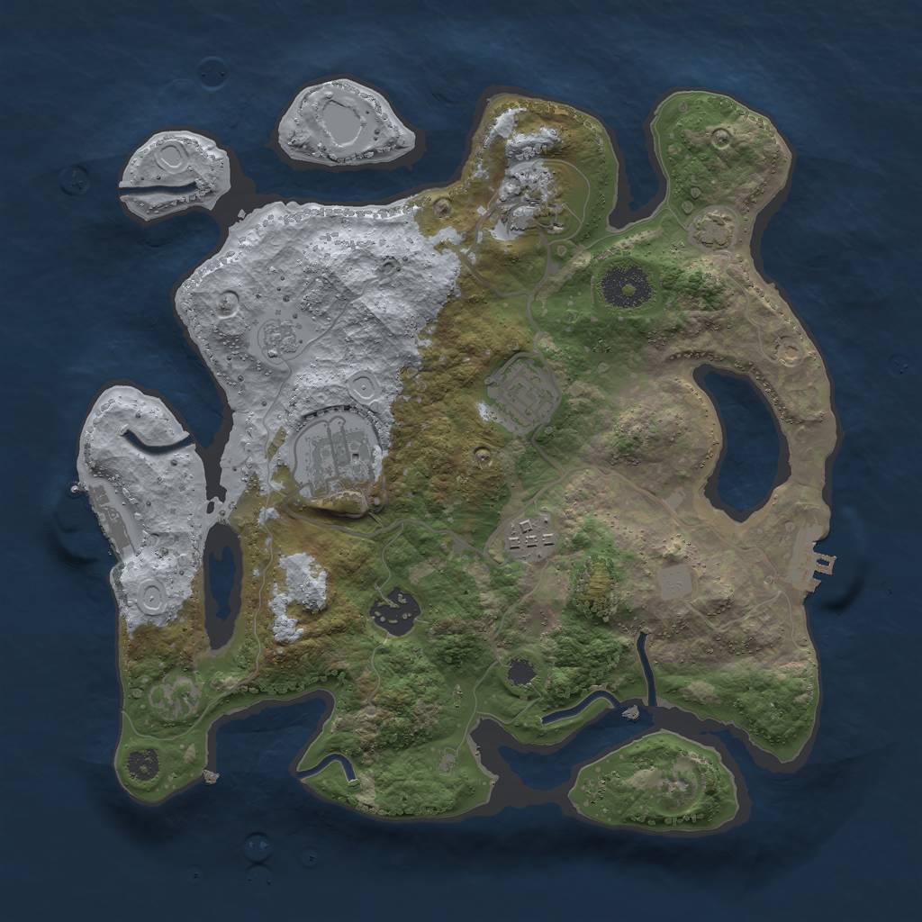 Rust Map: Procedural Map, Size: 3000, Seed: 88309253, 12 Monuments