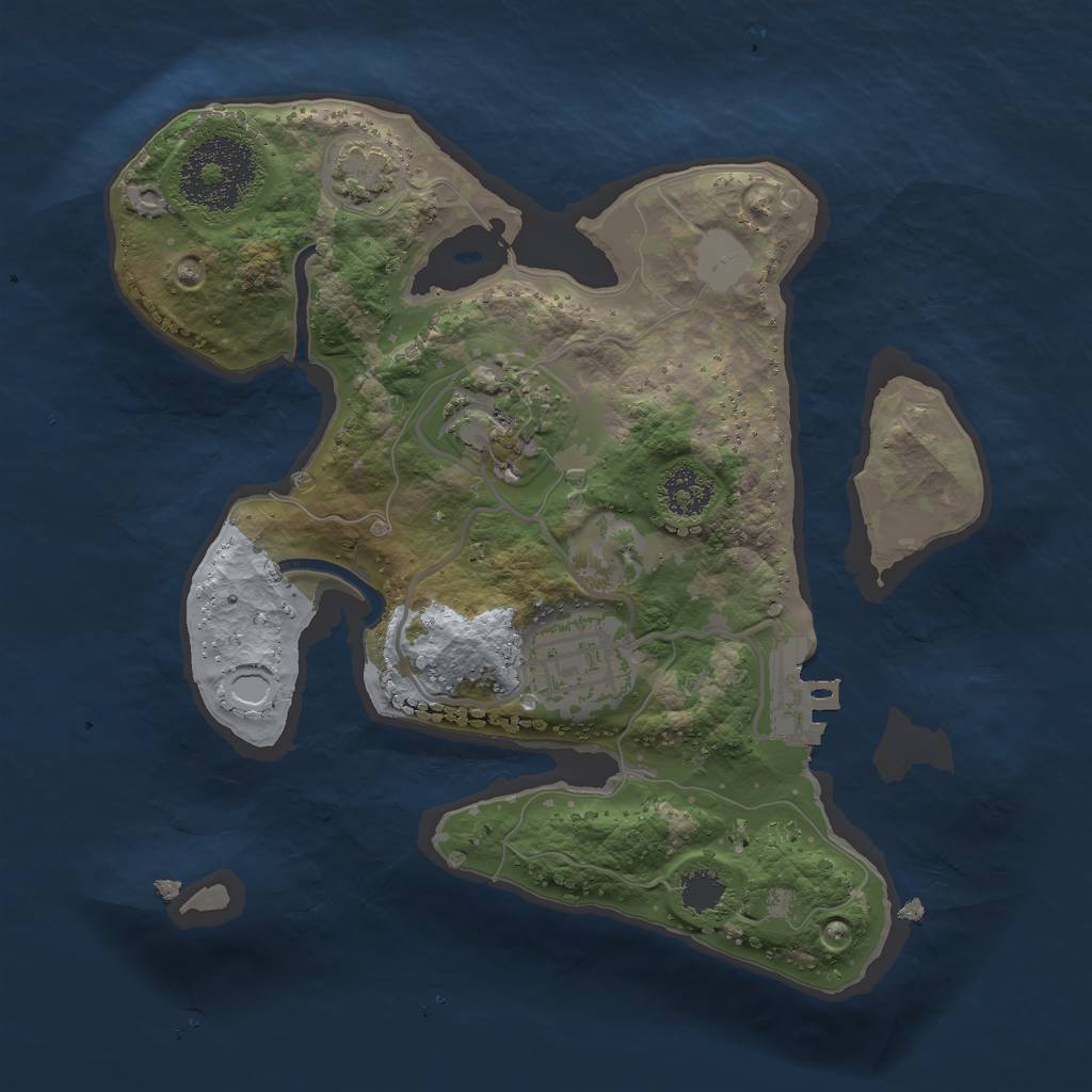Rust Map: Procedural Map, Size: 2200, Seed: 54699461, 7 Monuments