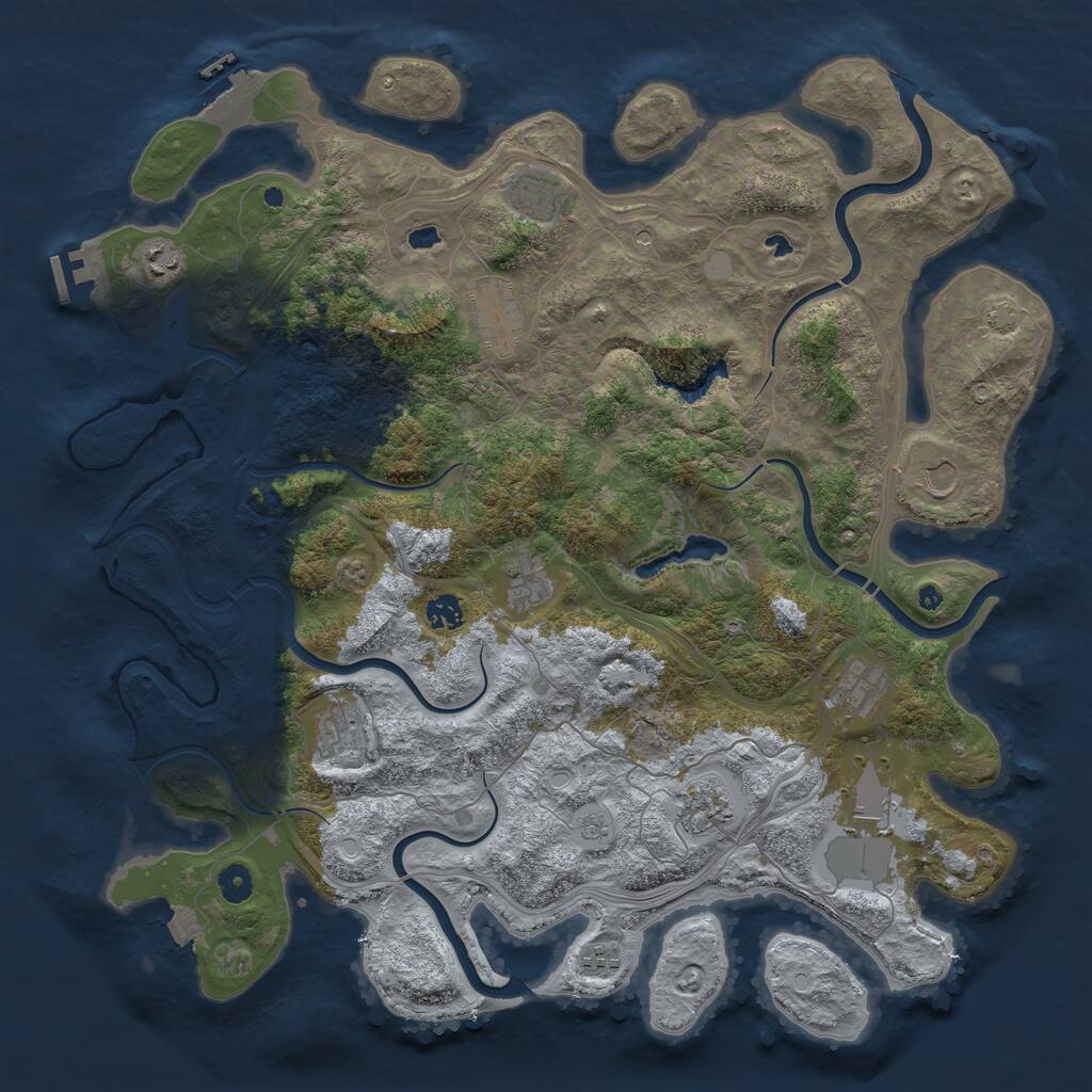 Rust Map: Procedural Map, Size: 4500, Seed: 1382512, 17 Monuments
