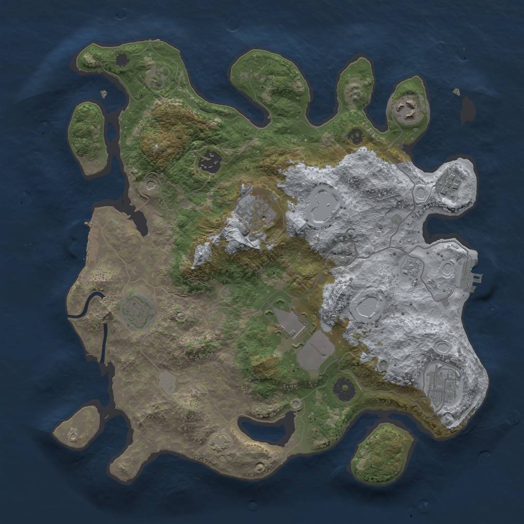 Rust Map: Procedural Map, Size: 3500, Seed: 75918371, 15 Monuments